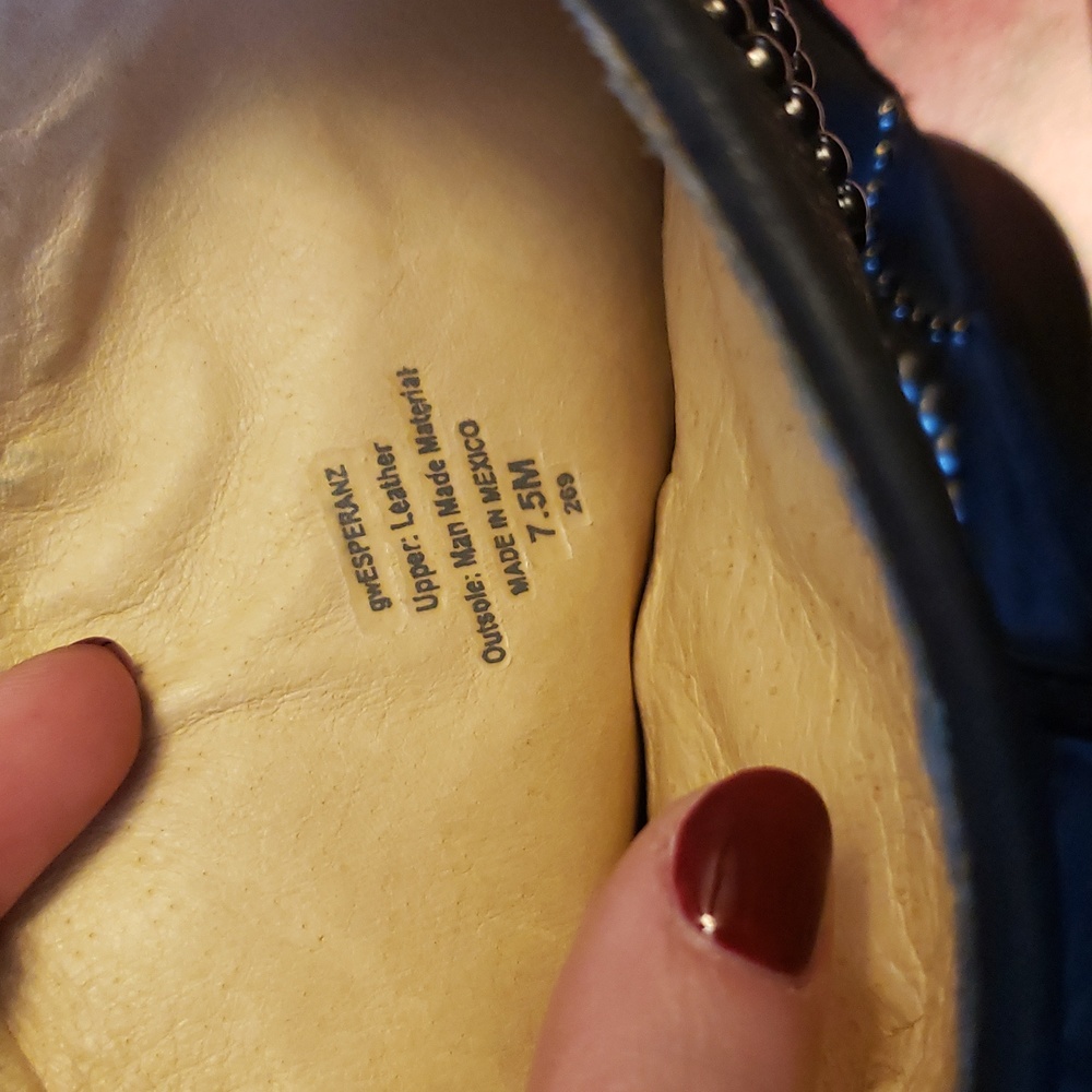 Guess Esperanz Boots sz 7.5 Black leather silver studded - Picture 7 of 8